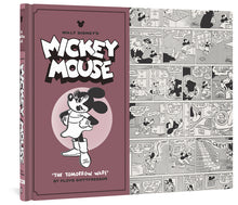 Load image into Gallery viewer, Walt Disney's Mickey Mouse Vol. 8 cover image, featuring a selection of comic strips and a female mouse looking sternly at something off-screen. Text reads, "Walt Disney's Mickey Mouse, 'The Tomorrow Wars,' by Floyd Gottfredson."