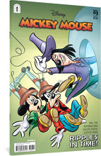 Load image into Gallery viewer, The cover to Mickey Mouse #333, featuring an illustration of the Rhyming Man disappearing into a portal while Mickey and Goofy look surprised.
