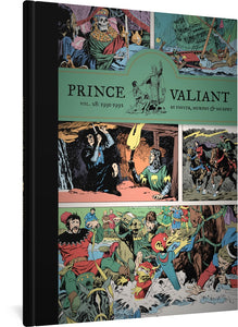 The cover to Prince Valiant Vol. 28, featuring a series of panels from the series.
