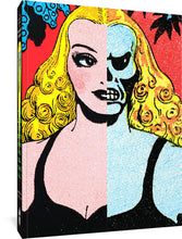 Load image into Gallery viewer, The cover to Turn Loose Our Death Rays, featuring an illustration of a beautiful woman. One half of the illustration is normal, while the other has a grimacing skull or alien face instead of the beautiful woman&#39;s face.
