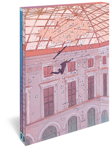 The Grande Odalisque and Olympia box set cover image, featuring a man jumping or falling through the broken glass of a ceiling in a museum.